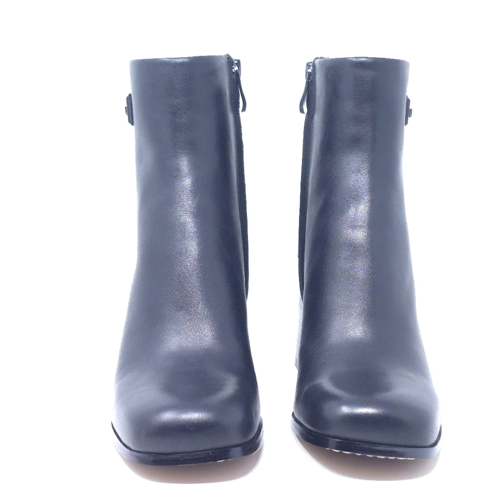 DKNY Ranya Zip Ankle Bootie Black Leather Size 7 Style K3303470 - Picture 3 of 10